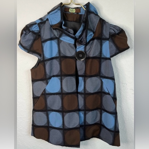 Anthropology Eva Franco Cap Sleeve Wool Cape Jacket Small - Picture 1 of 9
